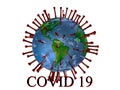 Covid19 2019 Novel Corona Virus, Earth, Isolated