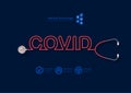 COVID-19. Novel Coronavirus with stethoscope and text design