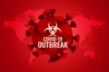 Covid19 outbreak background in red color scheme