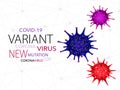 Covid 19, pandemic coronavirus mutation, variant concept, virus icon symbol, global warning.