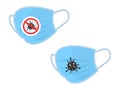 COVID-19 Pandemic Coronavirus surgical face mask vector icon.