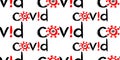Covid pandemic logo seamless pattern vector
