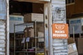 During the COVID-19 pandemic, a sign hanging outside the entrance to the Jittery Joe`s coffee roaster in Athens, Georgia