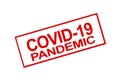 COVID-19 PANDEMIC Stamp in red colour Royalty Free Stock Photo