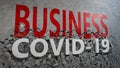 COVID-19 pandemy destroying and crushing business concrete wall. 3D illustration. Global financial crisis in business