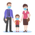 Parents take their children to the school wearing a surgical face mask for prevent Coronavirus back to school Royalty Free Stock Photo