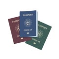 COVID-19 Passport for free movement around the world isolated on white background Royalty Free Stock Photo