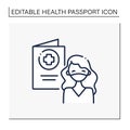 Covid passport line icon