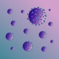 Covid-19 Pattern. Coronavirus purple pattern.