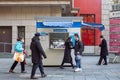 Covid-19 PCR test booth in downtown Shanghai