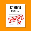 Covid pcr test positive result, vector cartoon