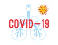 Covid-19 Poster, Medical Banner with Human Lungs, Coronavirus Cell and Typography. Mers-cov2019 Ncov Contagion