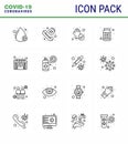 Corona virus 2019 and 2020 epidemic 16 Line icon pack such as bottle, health, hand, form, drugs