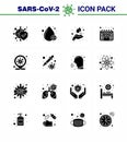 Covid-19 Protection CoronaVirus Pendamic 16 Solid Glyph Black icon set such as coronavirus, time, hands care, medical, appointment