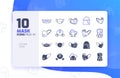 10 Covid-19 Protection Medical Face Mask Icon Pack #1