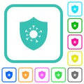Covid protection vivid colored flat icons Royalty Free Stock Photo