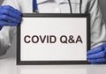 Covid Q and A text. Coronavirus Qna concept