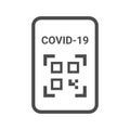 Covid-19 qr code black vector icon