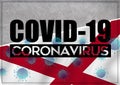 COVID-19 quarantine and prevention concept against the coronavirus outbreak and pandemic. Text writed with background of waving Royalty Free Stock Photo