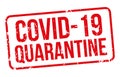 Covid-19 Quarantine red rubber stamp isolated white Royalty Free Stock Photo