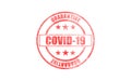 COVID19 quarantine stamp isolated on white background