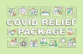 Covid relief package word concepts banner