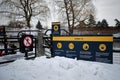 COVID-19 rules for Rideau Canal Skateway posted at Patterson Creek