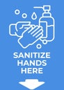 Covid Sanitize hands here signage