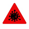 COVID-19 SARS CoV 2 coronavirus flat vector warning sign, No. 4 variant