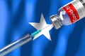 Covid-19, SARS-CoV-2, coronavirus vaccination programme in Somalia, vial and syringe