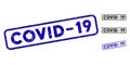 Distress Covid-19 Rectangle Stamps Royalty Free Stock Photo