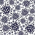 Covid-19 seamless pattern backgrouns. Virus Infection. Flat background. Royalty Free Stock Photo