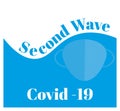 Covid-19 Second Wave please wear your mask vector Illustration on a white background