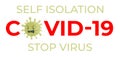 Covid-19, self isolation flat banner concept. Vector illustration of China pathogen respiratory influenza