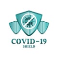 Covid-19, shield, protection, immune vector logo symbol.