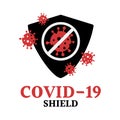 Covid-19, shield, protection, immune vector logo symbol.