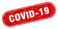 Covid-19 sign. covid-19 grunge red stamp Royalty Free Stock Photo