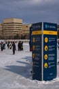 COVID-19 signs on the RIdeau Canal Skateway, Ottawa