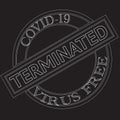 Covid-19 Virus Free Terminated Signs Royalty Free Stock Photo