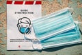 Surgical mask distributed by the governement in Luxembourg