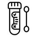 Covid swab test icon, outline style