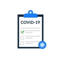 Covid test corona icon. Positive negative coronavirus report, covid-19 vector result checklist