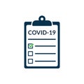 Covid test corona icon. Positive negative coronavirus report, covid-19 vector result checklist