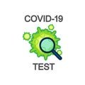 Coronavirus Test sign on white background