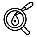 Covid test lab dropper icon, outline style Royalty Free Stock Photo
