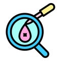 Covid test lab dropper icon vector flat