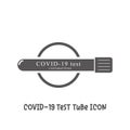 COVID-19 test tube blood testing for diagnosis new Corona virus infection icon vector illustration