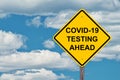 Covid 19 Testing Ahead Warning Sign