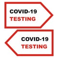 Covid-19 testing, arrow, vector information icon Royalty Free Stock Photo