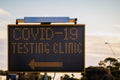 Covid-19 testing clinic digital sign Royalty Free Stock Photo